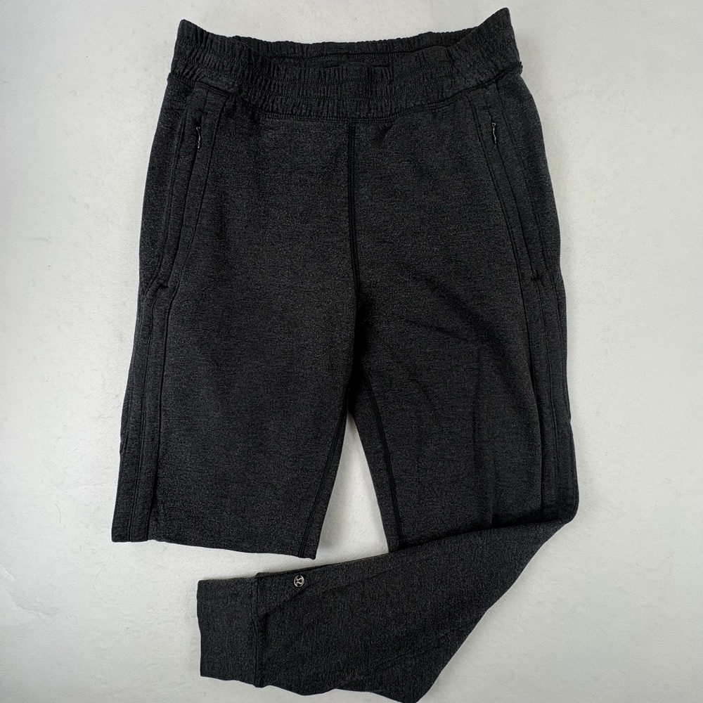 Lululemon Engineered Warmth Jogger Womens 4 Gray Merino Wool Tapered Zip Pocket